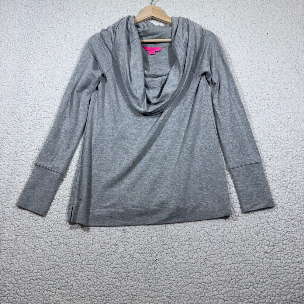 Lilly Pulitzer Womens Gray Cowl Neck Sweater Top Size Small Loungewear - Picture 1 of 6